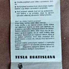 Foto inzerátu Návod na Tesla 2710 B ZUZANA, Tesla Bratislava