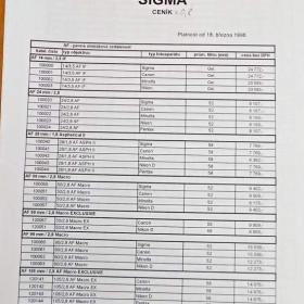 Foto inzerátu SIGMA - katalog objektivů 1998