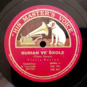 Foto inzerátu Vlasta Burian, starožitné gramodesky His Master’s Voice, rok 1928, krásný stav