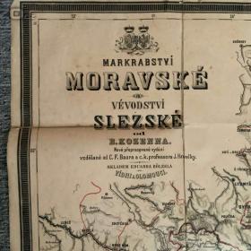 Fotka k inzerátu Historická mapa Moravy a Slezska (117 x 150 cm) od B. Kozenna / 19177199