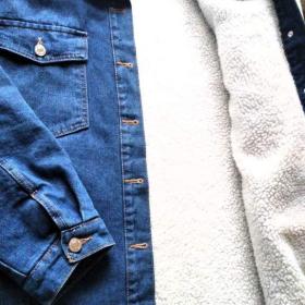 Fotka k inzerátu Nový teplý džínový kabát -  neváhejte !  / 16945429