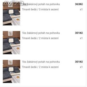 Foto inzerátu Potahy na sedací soupravu 