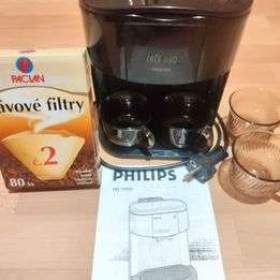 Kávovar / překapávač Philips + krabici filtrů + 4 hrníčky. / 19274147