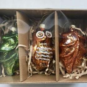 Foto inzerátu Vánoční přívěsky podzim vánoční koule vánoční bubliny sova l