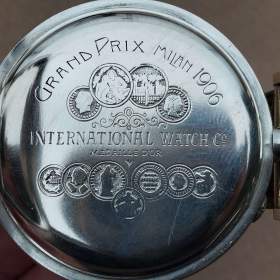 Foto inzerátu Starožitné stříbrné hodinky IWC Schaffhausen s krabičkou, páskem navíc, záruční list.