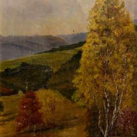 Foto inzerátu VYSOKÁ BŘÍZA V PODZIMNÍ KRAJINĚ - SIGNOVÁN