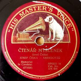 Foto inzerátu Vlasta Burian - šelaková gramodeska z roku 1927, His Master’s Voice