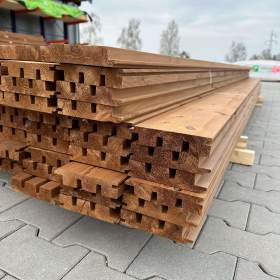 Foto inzerátu Dřevěná fasádní deska Thermo borovice A / B 32x142mm Lamela Trio profil