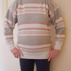 Foto inzerátu Svetr dámský, světlý norský vzor - vel. L