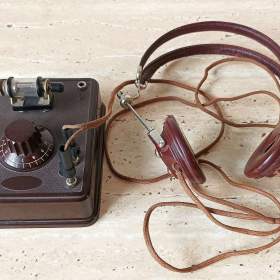 Starožitná krystalka -  velmi vzácné rádio z 20. let minulého století, top stav / 19369761