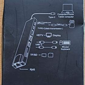 Adaptér HUB 8 v 1 USB- C adaptér USB 3.0 HDMI 4K SD LAN  / 19380164