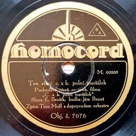 Foto inzerátu Tino Muff – šelaková gramodeska C. a K. polní maršálek z roku 1930 