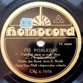 Foto inzerátu Šelaková gramodeska C. a K. polní maršálek z roku 1930, velmi vzácná deska