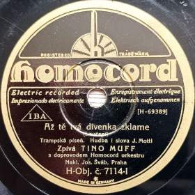 Foto inzerátu 5 šelakových gramodesek z let 1930 – 1932, populární hudba 20-30. let - 1. část