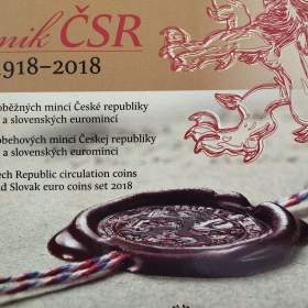 Foto inzerátu Sada oběžných mincí České republiky a slovenských euromincí roku 2018 ke vzniku ČSR.