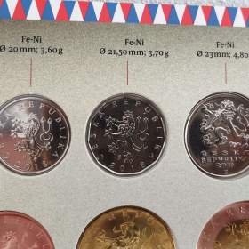 Foto inzerátu Sada oběžných mincí České republiky a slovenských euromincí roku 2018 ke vzniku ČSR.