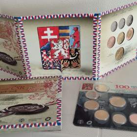 Sada oběžných mincí České republiky a slovenských euromincí roku 2018 ke vzniku ČSR. / 19401312