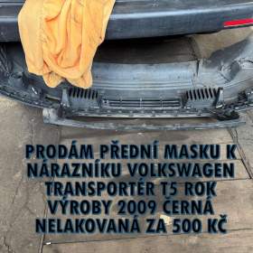 Prodám přední masku k nárazníku volkswagen transportér T5 rok výroby 2009 černá nelakovaná / 19423382