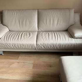 Kožená sedačka Celina Home a taburet / 19435401