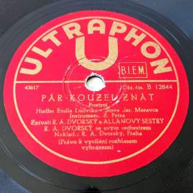 Foto inzerátu R. A. Dvorský a jeho orchestr, 4 šelakové gramodesky, 30. léta, originální obaly