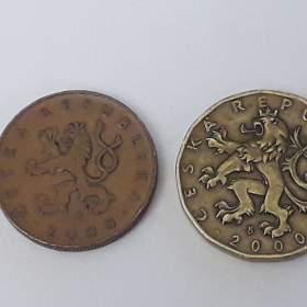 Foto inzerátu Mince 10 a 20 Kč z oběhu, r. 2000  MILÉNIUM
