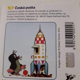 Foto inzerátu Známky A - Krtek a raketa, a Pat a Mat - bloček.