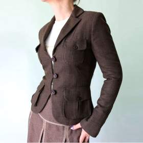 Hnedé sako s nakládanými kapsami Orsay vel. XXS- 32 / 19470555