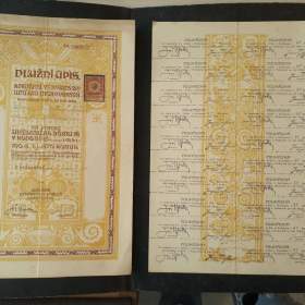 Dlužní úpis Sdružení výtvar. umělců na stavbu, Hodonín 1911  / 19471025