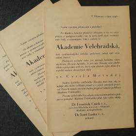 Akademie Velehradská -  propagační leták, ediční program 1946  / 19471418