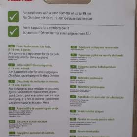 Foto inzerátu Návleky na sluchátka HAMA - průměr max. 19 mm, 2 páry, nové 