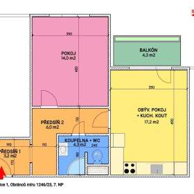 Pronájem bytu 2+kk 49 m², Strakonice, po rekonstrukci, 9 980 Kč/měs / 19484324