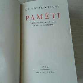  Paměti II/1 (Edvard Beneš) -  Od Mnichova k nové válce -  1947  / 19494472