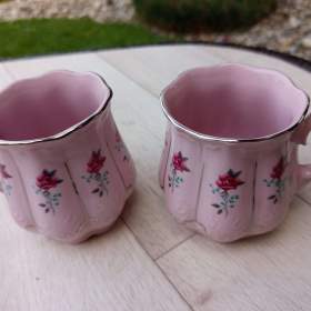 Hrnečky z růžového porcelánu / 19499222