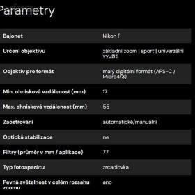 Foto inzerátu Nikon 17-55 mm f/2,8 G IF ED AF-S DX