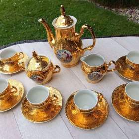 Foto inzerátu Starožitná pozlacená porcelánová sada Tři grácie