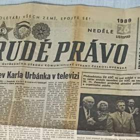Nabízím kuriozitu -  zvláštní vydání RUDÉHO PRÁVA z 26. listopadu 1989. / 19530493