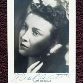 Lída Baarová, autogram na propagační fotografii, 30. léta, excelentní stav / 19536675