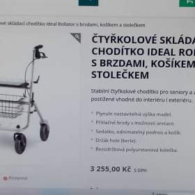 Čtyřkolové, nové chodítko Rollator a 2 ks nové Fr. hole. / 19536931