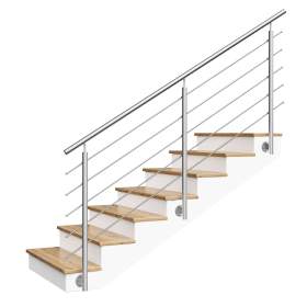 Nerezové zábradlí, schodišťové, balkónové, zábrana 5 x Ø12 mm délka 3,0 m / 19543112