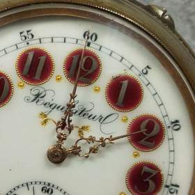 Foto inzerátu Monstrózní staré kapesní hodinky s lokomotivou, 66mm, 202g