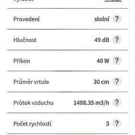 Foto inzerátu Stolní ventilátor -TRISTAR. NOVÝ !! Původní balení !! Průměr 30 cm