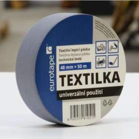 Textilní lemovací páska kobercová 48 mm x 50 m šedá / 19566173