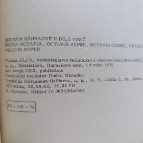 Foto inzerátu Seznam náhradních dilu na veterán Škoda Octavia(čtěte popis)