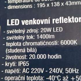 Foto inzerátu Led venkovní reflektor