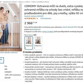 COMOMY Ochranná mříž na dveře, schody -  bez vrtání / 19607481