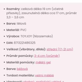 Foto inzerátu Realistické dildo s přísavkou