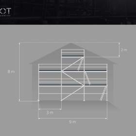 Fotka k inzerátu Lešení na štít – ocelové, fasádní, různé rozměry 8,3 m X 9,00 m / 19583219