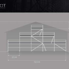 Fotka k inzerátu vhodné na štítové stěny Lešení na štít 8,3X12,5 různé rozměry / 18827306