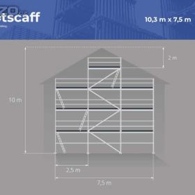 Fotka k inzerátu Nabízíme štítové lešení 10,3X7,5 – ocel, různé možnosti / 14506464