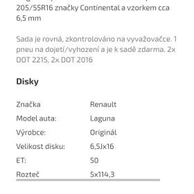 Fotka k inzerátu Alu kola Renault Laguna II / 19588816